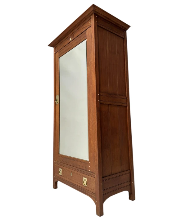 Arts & Crafts One-Door Armoire or Wardrobe Onder den Sint Maarten Style, 1900s